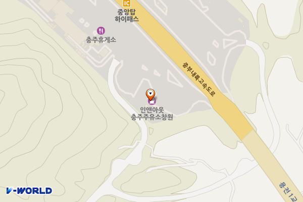 충주휴게소 화장실(창원방향) 주유소 위치 지도 — 충청북도 충주시 중앙탑면 중부내륙고속도로 231-1