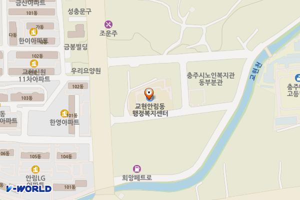 교현안림동 행정복지센터화장실 위치 지도 — 충청북도 충주시 금봉대로 410(안림동)