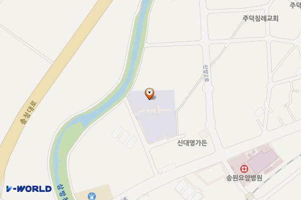 충주시 농민문화체육센터 위치 지도 — 충청북도 충주시 주덕읍 신양로 45