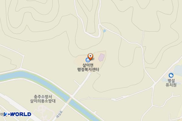 살미면 행정복지센터 화장실(2개) 위치 지도 — 충청북도 충주시 살미면 세성양지말길 41
