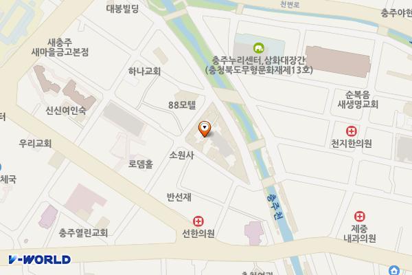 무학시장화장실(3) 위치 지도 — 충청북도 충주시 무학천변길 86-7(봉방동)