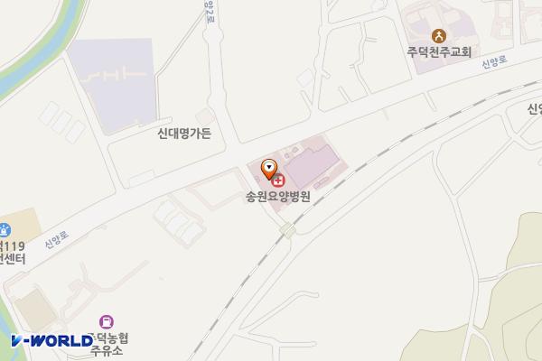 의료법인송원의료재단송원요양병원 위치 지도 — 충청북도 충주시 주덕읍 신양로 62