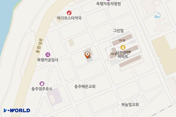 목행재래시장화장실 위치 지도 — 충청북도 충주시 목행동 608-24