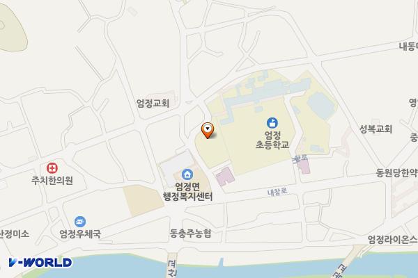 엄정꿈터도서관 화장실 위치 지도 — 충청북도 충주시 엄정면 자바위길 8