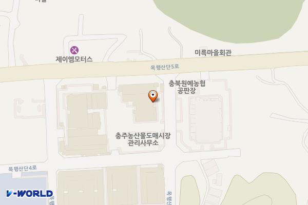 농수산물도매시장화장실(관리동) 위치 지도 — 충청북도 충주시 목행산단5로 54