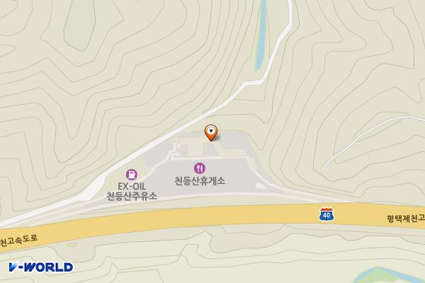 천등산(평택)휴게소 위치 지도 — 충청북도 충주시 산척면 평택제천고속도로 109