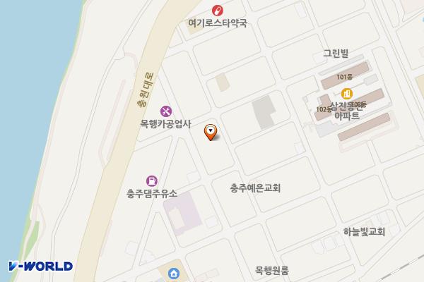 충주목행동우체국 영업장내부 위치 지도 — 충청북도 충주시 행정9길 25