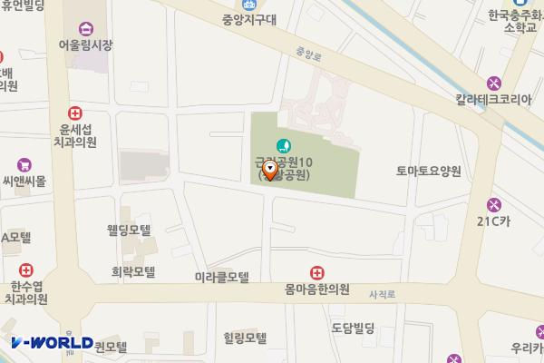 관아공원화장실 위치 지도 — 충청북도 충주시 관아1길 21(성내동)