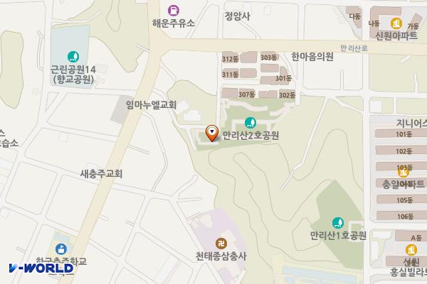 만리2호공원화장실 위치 지도 — 충청북도 충주시 만리산 8길12(교현동)