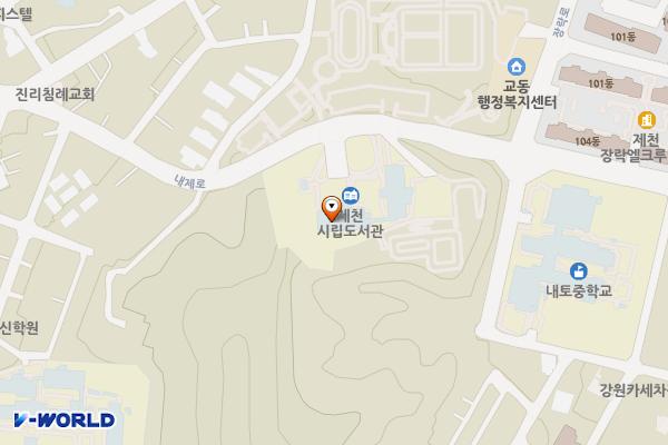 시립도서관 위치 지도 — 충청북도 제천시 내제로 318