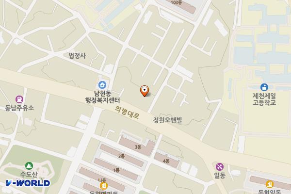 남현동주민자치센터 위치 지도 — 충청북도 제천시 의병대로29길 3