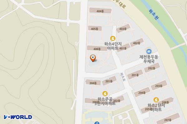 하소제4어린이공원 위치 지도 — 충청북도 제천시 용두대로23길 26