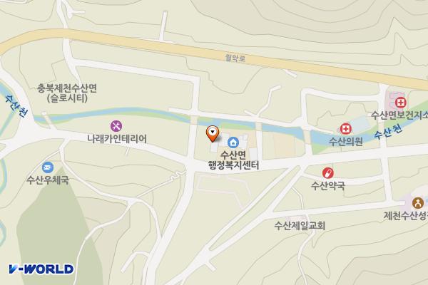 수산면행정복지센터 위치 지도 — 충청북도 제천시 수산면 월악로26길 39