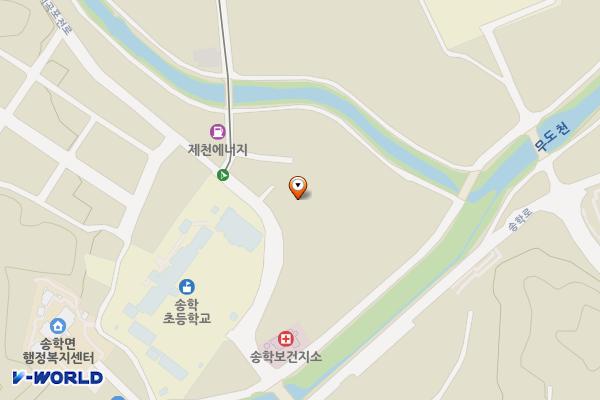 송학문화센터 위치 지도 — 충청북도 제천시 송학면 시곡포전로 22