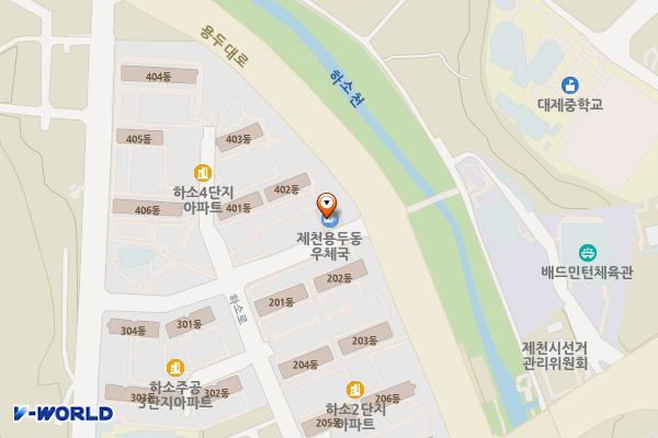제천용두동우체국 위치 지도 — 충청북도 제천시 용두대로23길 4