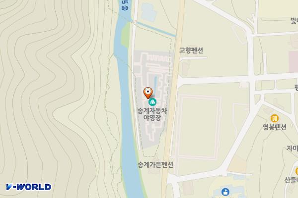 송계자동차야영장화장실 위치 지도 — 충청북도 제천시 한수면 미륵송계로 1625