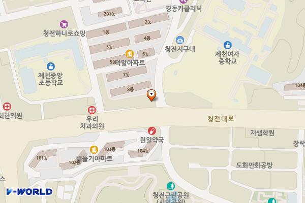 제천청전동우체국 위치 지도 — 충청북도 제천시 청전대로 181