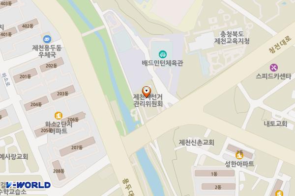 제천시선거관리위원회 위치 지도 — 충청북도 제천시 청전대로 9