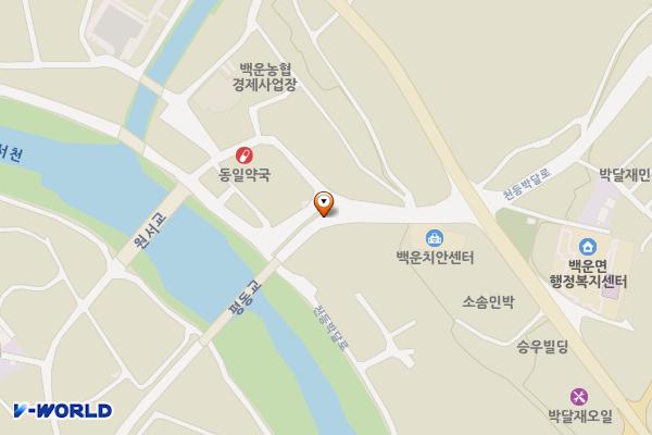 백운면시외버스 공용화장실 위치 지도 — 충청북도 제천시 백운면 평동리 215-2