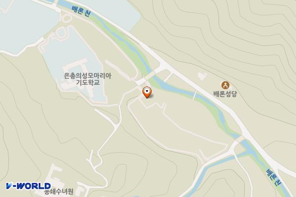 배론 관광편의시설 공중화장실 위치 지도 — 충청북도 제천시 봉양읍 배론성지5길 12