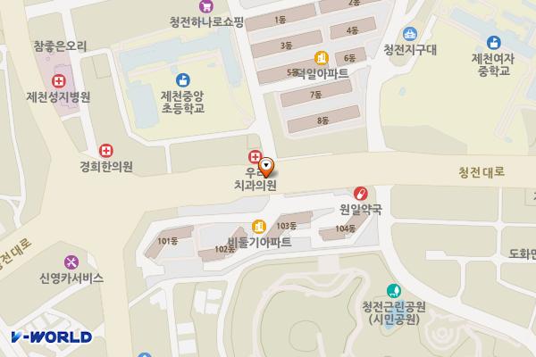 제천시청소년꿈뜨락 위치 지도 — 충청북도 제천시 청전대로 172
