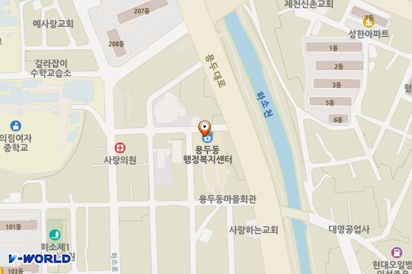 용두건강생활지원센터 위치 지도 — 충청북도 제천시 용두대로17길 8