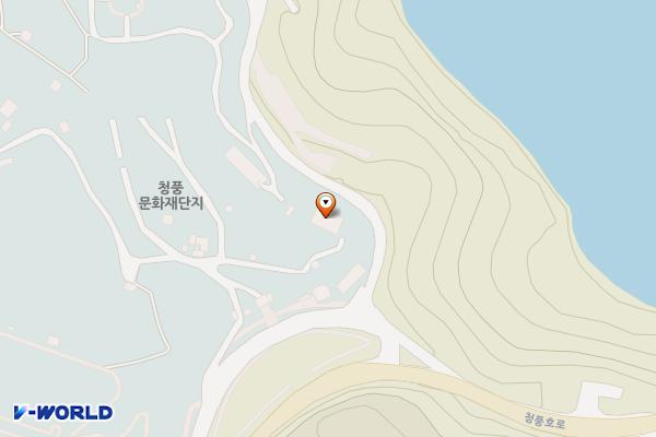 청풍문화재단지 그네 앞 화장실 위치 지도 — 충청북도 제천시 청풍면 청풍호로 2048
