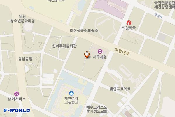 서부시장화장실 위치 지도 — 충청북도 제천시 의병대로10길 9