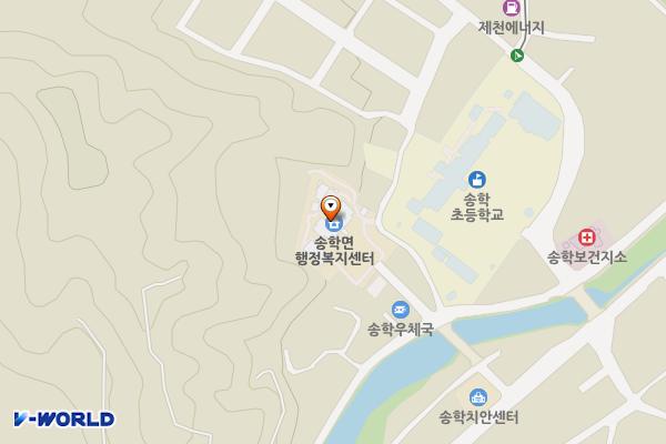 송학면행정복지센터 위치 지도 — 충청북도 제천시 송학면 시곡포전로1길 14-2