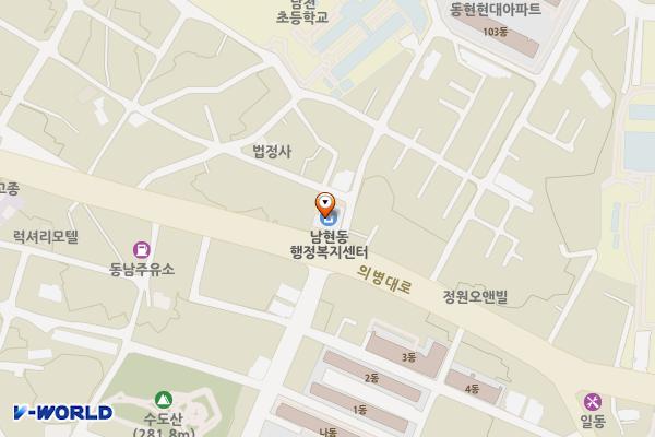 남현동행정복지센터 위치 지도 — 충청북도 제천시 의병대로 147