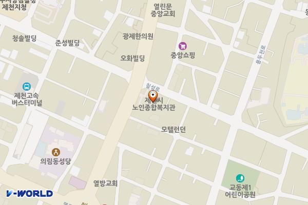 제천시 노인종합복지관 위치 지도 — 충청북도 제천시 의림대로 174
