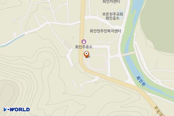 회인면 다목적실 위치 지도 — 충청북도 보은군 회인면 회인로 24