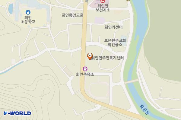 회인면 버스승강장 위치 지도 — 충청북도 보은군 회인면 중앙리 59-13
