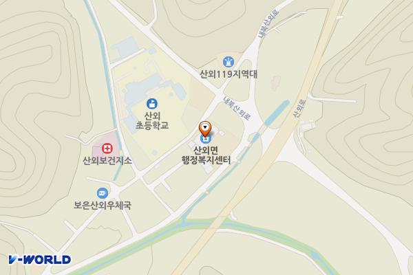 산외면사무소 공중화장실 11-01-1 위치 지도 — 충청북도 보은군 산외면 구티길 65