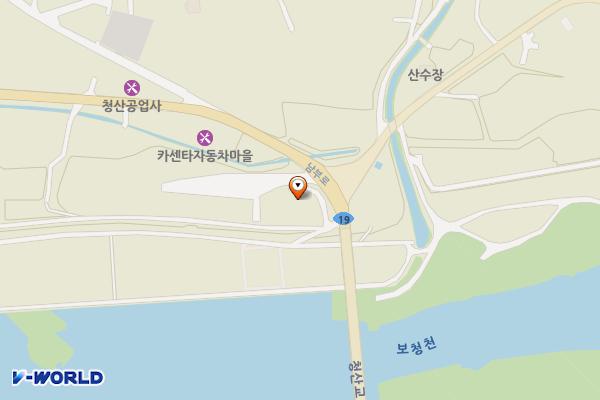 청산 교평리 보청천 공중화장실 위치 지도 — 충청북도 옥천군 청산면 남부로 2143