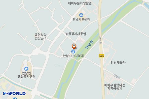 옥천소방서 안남지역대 화장실 위치 지도 — 충청북도 옥천군 안남면 연주2길 12