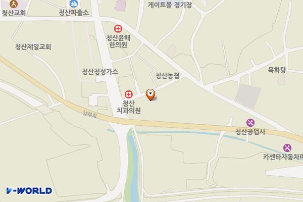 옥천군노인장애인복지관 청산분관 위치 지도 — 충청북도 옥천군 청산면 지전길 23-9