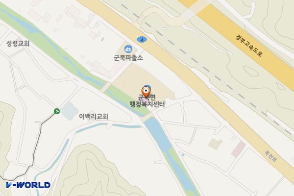 군북보건지소 위치 지도 — 충청북도 옥천군 군북면 이백길 8
