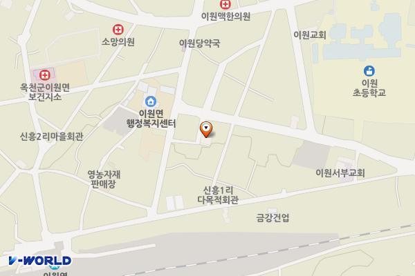이원 청소년문화의 집 위치 지도 — 충청북도 옥천군 이원면 신흥길 6