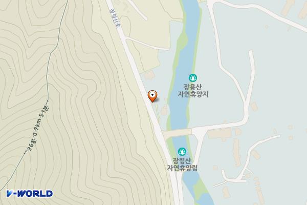 장령산자연휴양림 야영장(1) 위치 지도 — 충청북도 옥천군 군서면 장령산로 519
