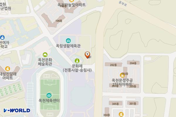 옥천생활체육관(배드민턴장) 위치 지도 — 충청북도 옥천군 옥천읍 문정1길 47