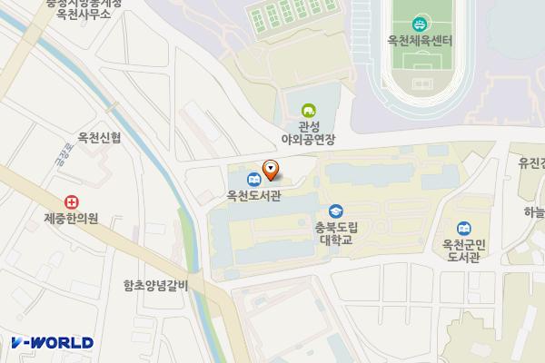 옥천교육도서관 1층 화장실 위치 지도 — 충청북도 옥천군 옥천읍 관성로3길 7 옥천교육도서관