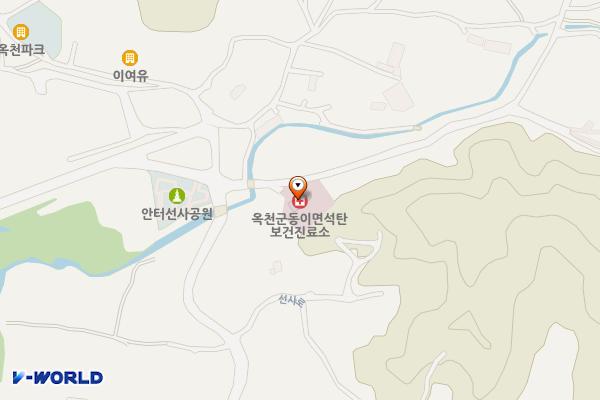 석탄보건진료소 위치 지도 — 충청북도 옥천군 동이면 안터2길 8
