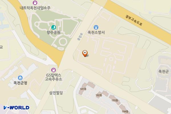 옥천군여성회관 1층 화장실 위치 지도 — 충청북도 옥천군 옥천읍 동부로 15-1