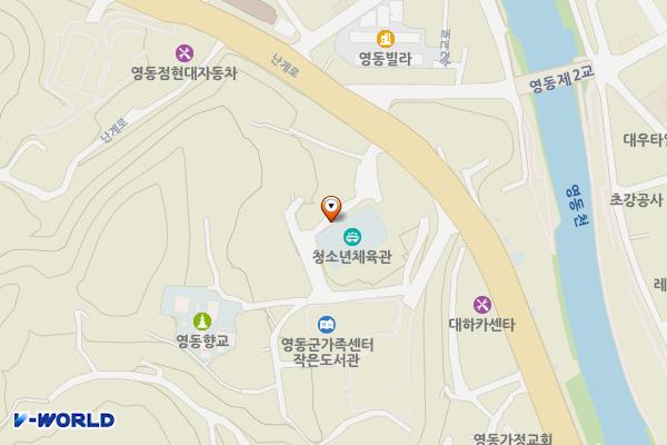 청소년수련관 위치 지도 — 충청북도 영동군 영동읍 성안길 8