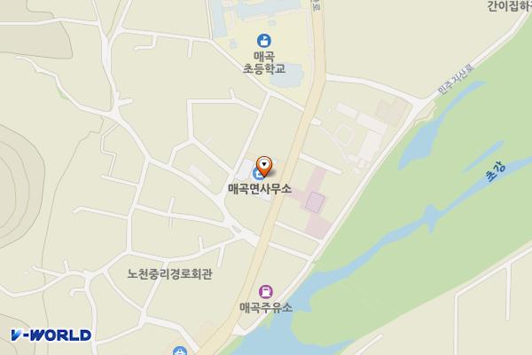매곡면 주민자치센터 위치 지도 — 충청북도 영동군 매곡면 민주지산로 3595