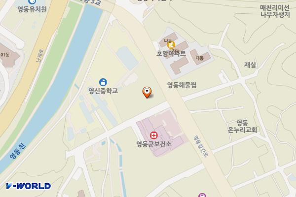 장애인연합회관 위치 지도 — 충청북도 영동군 영동읍 반곡동길 8