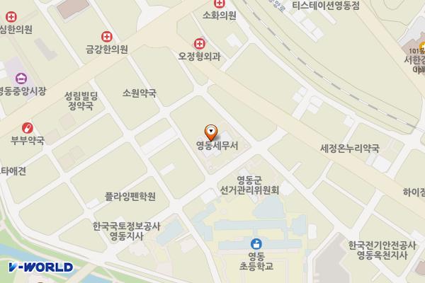 영동세무서 위치 지도 — 충청북도 영동군 영동읍 계산로2길 10