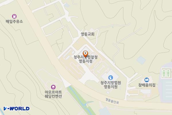 영동검찰지청 위치 지도 — 충청북도 영동군 영동읍 영동황간로 77