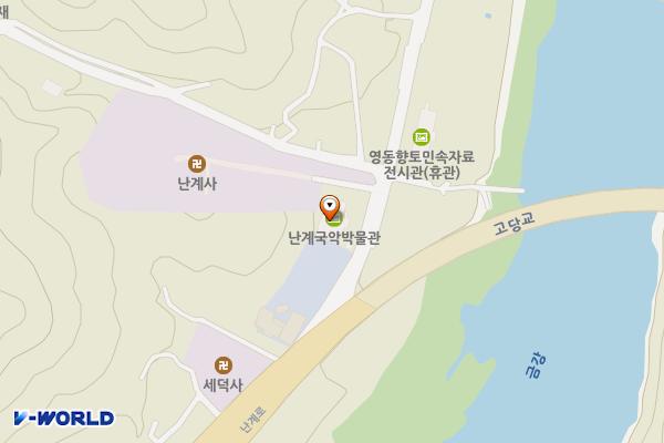 난계국악박물관 위치 지도 — 충청북도 영동군 심천면 국악로9